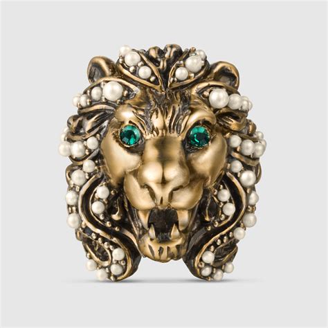 gucci handbag lion charms|female Gucci lion ring.